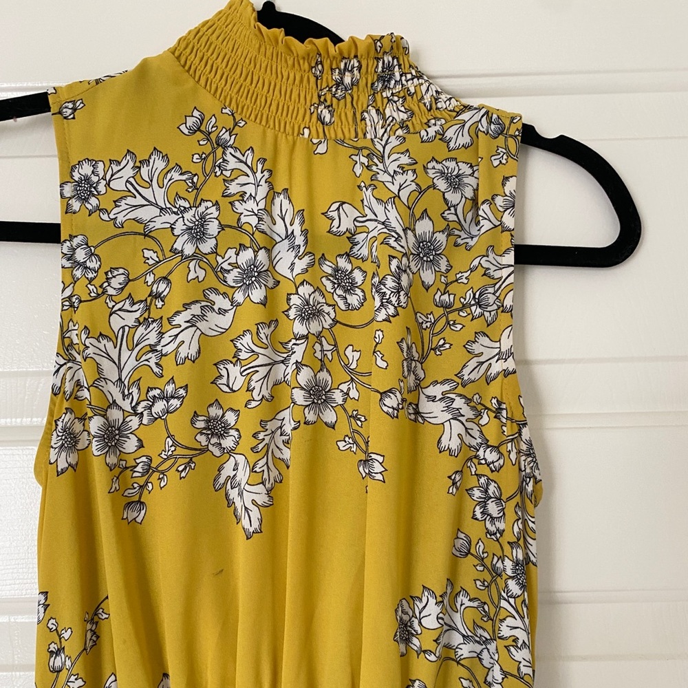 Floral Asymmetrical Yellow Dress